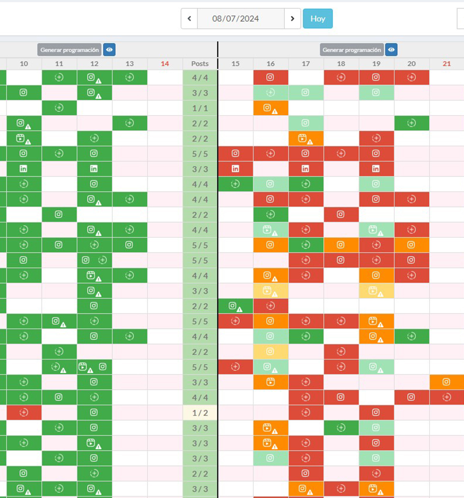 Calendario integrado